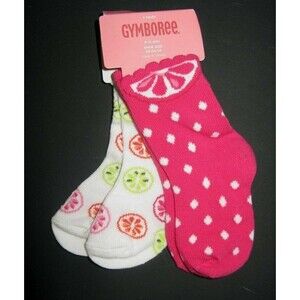 Gymboree girls Citrus fruit slices spring picnic socks pink white novelty 6-12 9